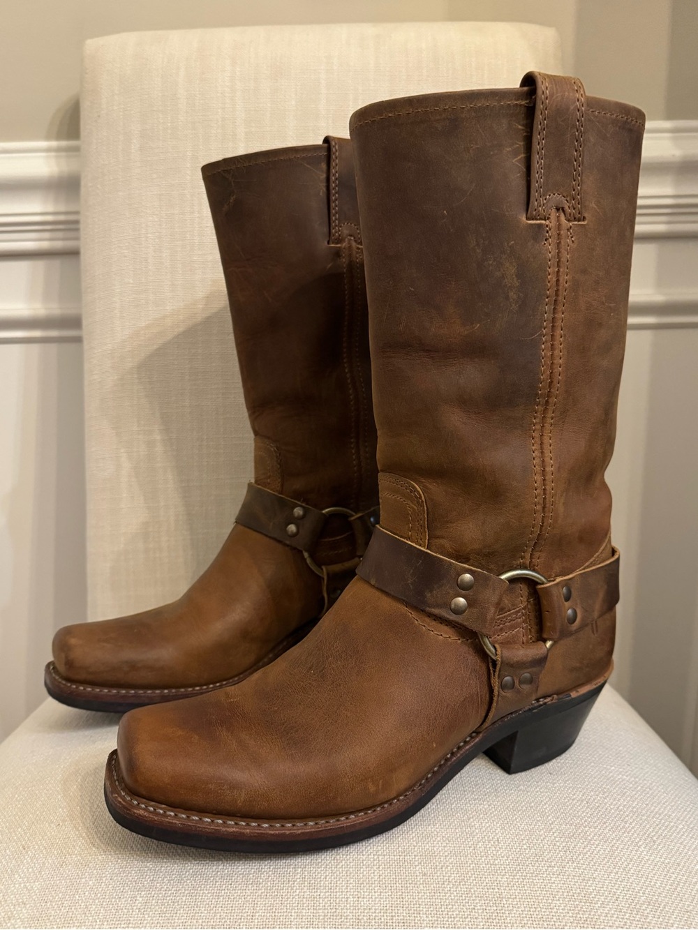 Frye Harness 12R Women's Brown Leather Boots Size 9